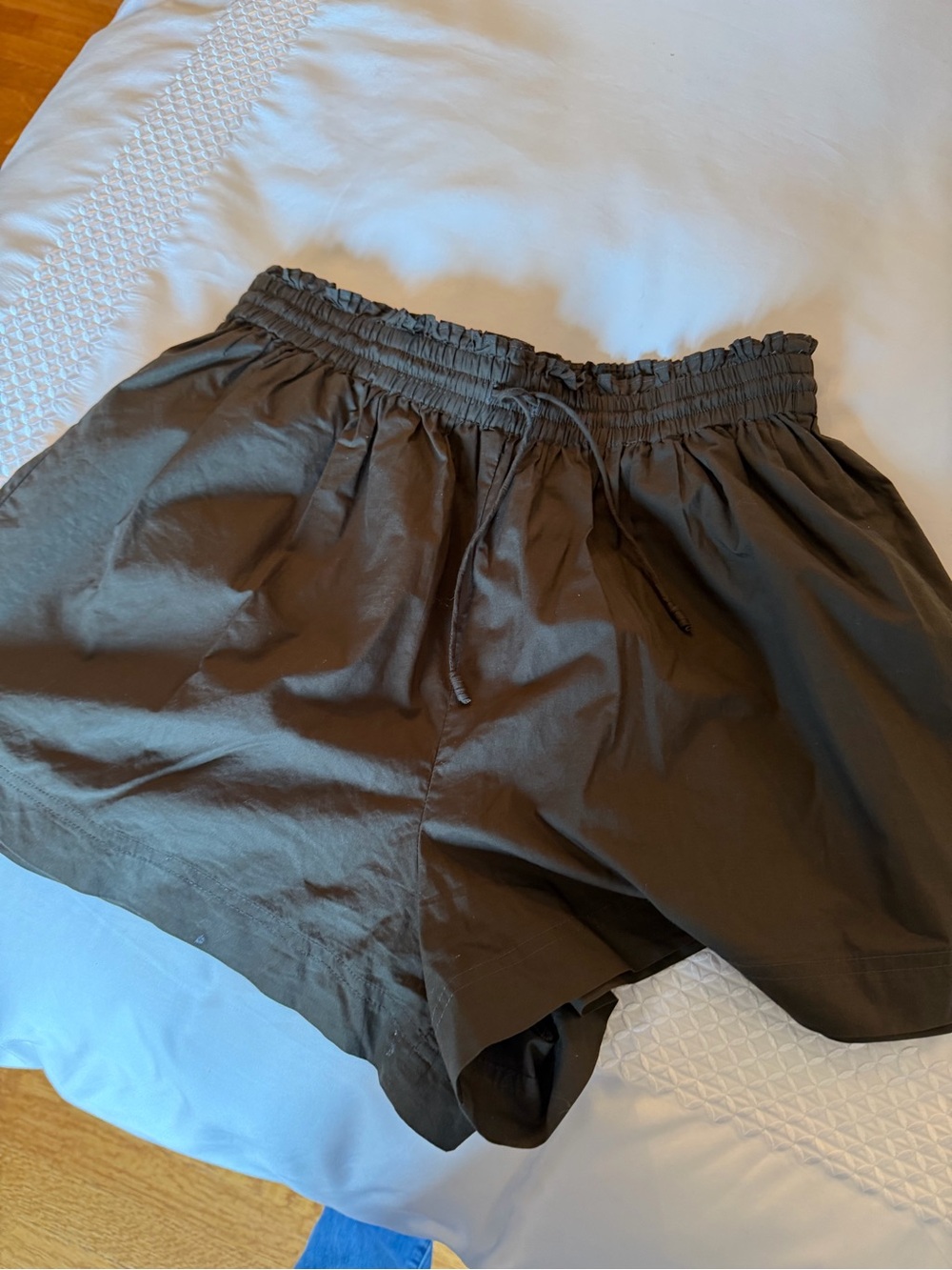Ulla Johnson charcoal green elastic waist shorts